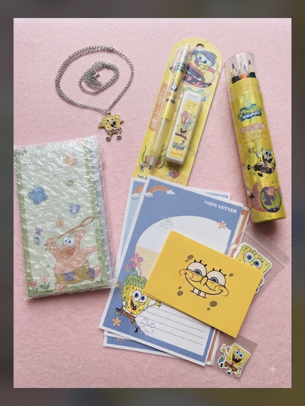 SpongeBob SquarePants Yellow Kids Stationery Set
